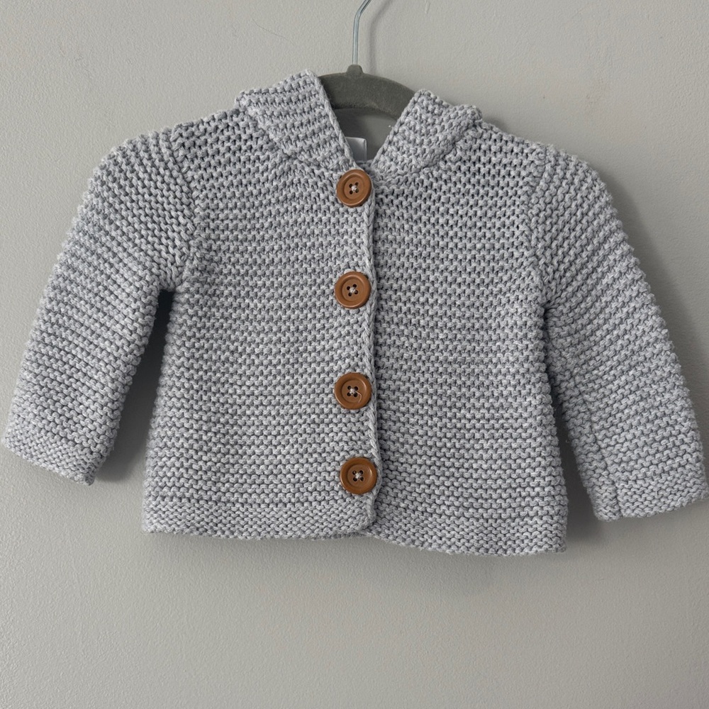 Nordstrom Light Gray Knit Baby Sweater
